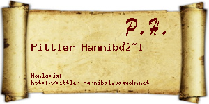 Pittler Hannibál névjegykártya